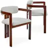 Image de Lot de 2 chaises design galilea métal effet bois foncé et tissu beige Galilea