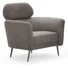 Image de MENZZO Fauteuil moderne avec haut dossier Damigal Tissu doux Gris taupe