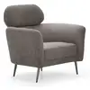 Image de Fauteuil moderne avec haut dossier damigal tissu doux gris taupe Damigal