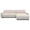 Image de MENZZO Canapé dangle moderne 287cm Wallis Velours côtelé Crème -L287 x P161 x H71 cm