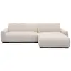 Image de Canapé d'angle moderne 287cm wallis velours côtelé crème Wallis