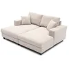 Image de MENZZO Duo de méridiennes Fabien combinables en canapé profond Velours côtelé Crème -Canapé : L196 x P150 x H90 cmLa