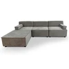 Image de Canapé Modulable En Velours Côtelé "todd" 258cm Taupe Grisé