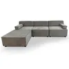 Image de MENZZO Canapé modulable Benoit Velours Taupe grisé -L259 x P1735 x H70 cm