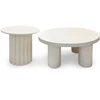 Image de Lot De 2 Tables Basses Rondes "ericka" 80cm Crème