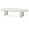 Image de MENZZO Table basse arrondie 160cm avec pieds colonnes Roady Crème