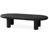 Image de MENZZO Table basse arrondie 160cm avec pieds colonnes Roady Noir