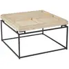 Image de Table basse carrée avec plateau compartimenté réversible 80x80cm duplix effet travertin beige Duplix