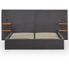 Image de Lit Coffre Avec Tablettes & Usb "mike" 140x190cm Gris