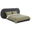 Image de MENZZO Lit coffre-complet avec tête de lit modulable Cocon 140x200cm Tissu Gris foncé - Tissu L261 x P220 x H110 cm