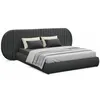 Image de MENZZO Lit-coffre complet avec tête de lit modulable Cocon 180x200cm Tissu Gris foncé - Tissu L301 x P220 x H110 cm