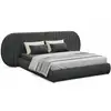 Image de Lit-coffre complet avec tête de lit modulable cocon 180x200cm tissu gris foncé Cocon