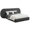 Image de Lit-coffre complet avec tête de lit modulable cocon 160x200cm tissu gris foncé Cocon