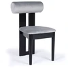 Image de Chaise Design En Velours "jasper" 79cm Gris & Noir