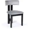 Image de Chaise de salle à manger design ceriz bois noir et velours gris Ceriz