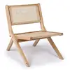 Image de Chaise pliante masdam bois massif naturel et cannage en rotin Masdam