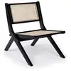 Image de Chaise pliante masdam bois massif brun foncé et cannage en rotin Masdam
