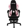 Image de Chaise de Bureau Gaming - KONIX - Hello Kitty - Inclinaison siège 150° - Revêtement Tissu - Coussin - Repose-pieds - Noir et rose
