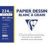 Image de Pochette dessin - CLAIREFONTAINE - 24 x 32 cm - 12 feuilles - Papier à grain - 224G - Blanc
