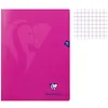 Image de Cahier polypro Mimesys - Clairefontaine - 24x32 cm - 96 pages - Petits carreaux 5x5 - Rose
