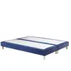 Image de Sommier 180x200 bleu - sommier tapissier bleu 180 x 200 - lit avec sommier 180x200 bleu - sommier 2 places - fourni avec pieds de sommier - fabrication française