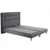 Image de Sommier confort crepuscule durable avec tête de lit capitonnée couleur gris souris 180 x 200 cm
