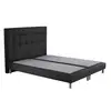 Image de Sommier confort crepuscule durable avec tête de lit capitonnée couleur anthracite 180 x 200 cm