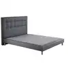 Image de Sommier confort crepuscule, durable avec tête de lit capitonnée couleur - gris souris, - 140 x 190 cm
