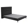 Image de Sommier confort crepuscule, durable avec tête de lit capitonnée couleur - anthracite, - 140 x 190 cm