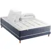Image de Ensemble Matelas Ressort + Mémoire De Forme + Sommier King Style+Couette+Oreillers-Fabriqué En France-140X190Cm