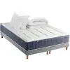 Image de Matelas Ressort 7 Zones Mémoire De Forme Sommier Couette Oreillers 180x200 Gris