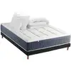 Image de Matelas Ressort 7 Zones Mémoire De Forme Sommier Couette Oreillers 140x190 Noir