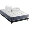 Image de Ensemble matelas et sommier 140x190 king style - sommier et matelas 140 x 190 - matelas hybride 140 x 190 - ensemble literie - ensemble lit matelas - fabrication française - idliterie
