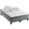 Image de Matelas Ressort 7 Zones Sommier Couette Oreillers 2x80x200 Gris
