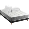 Image de Matelas Ressort 7 Zones Sommier Couette Oreillers 160 X 200 Noir