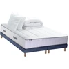 Image de Matelas Ressort 7 Zones Sommier Oreiller Couette 160x200 Bleu