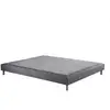 Image de Sommier 140x200 gris - sommier tapissier gris 140 x 200 - lit avec sommier 140x200 gris - sommier 2 places - fourni avec pieds de sommier - fabrication française