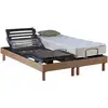 Image de Ensemble Lit Électrique Relaxation Lattes Chêne Clair + Matelas 100% Latex 90 X 190