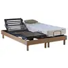 Image de Ensemble lit électrique relaxation lattes chêne clair + matelas 100% latex dimensions - 90 x 190 cm