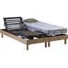 Image de Ensemble literie électrique relaxation multi lattes chêne clair + matelas mousse à mémoire de forme dimensions - 2x80 x 200 cm