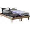 Image de Ensemble Literie Électrique Relaxation Multi Lattes Chêne Clair + Matelas Mousse À Mémoire De Forme 2x90 X 200