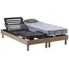Image de Ensemble literie électrique relaxation multi lattes chêne clair + matelas mousse à mémoire de forme dimensions - 2x90 x 200 cm