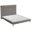 Image de Ensemble sommier + tête de lit eden gris clair couleur gris clair 140 x 200 cm