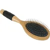 Image de Brosse pneumatique chien à poils longs - ZOLUX - 24 5 cm - 2 en 1 démêle/lustre/aère - micro-pointes métalliques - Marron