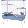 Image de ZOLUX Cage rongeur surélevée Néolife - 3 étages pour lapin - 99 x 54 x 114 cm - Bleu