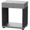 Image de Meuble Ouvert À 4 Pieds Réglable, En Inox Et Acier Noir - 80 X 55 X 92 Cm