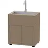 Image de Meuble Cuisine Extérieure Taupe Avec Évier Intégré 80 X 55 Cm - Le Marquier