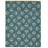 Image de Drap plat imprimé en percale de coton ECLIPSE - ESSIX - 240 x 300 cm - Bleu Émeraude