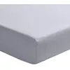 Image de Drap housse uni en satin de coton bonnet de 30cm PALAZZO - ESSIX - 90 x 190 cm - Gris Argent