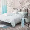 Image de Housse De Couette Unie En Percale De Coton, Astor - 200 X 200 Cm - Bleu Nuit/turquoise